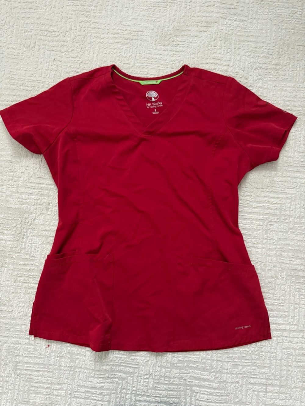 Women's V-Neck Medical Scrub Top in Red